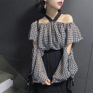 Checked Halter Top