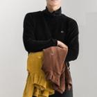 Mock-neck Corduroy Long-sleeve T-shirt
