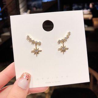Rhinestone Ear Stud E1595 - Gold - One Size