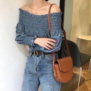 Floral Off-shoulder Puff-sleeve Blouse