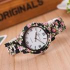 Floral Bracelet Watch Dial - White - One Size