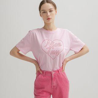 Letter Heart Illustration T-shirt