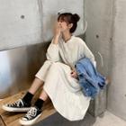 Denim Jacket / Long-sleeve A-line Midi Dress