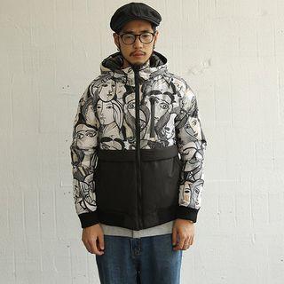 Hooded Print Padded Jacket