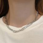 Layered Chain Necklace 3660 - 1 Pc - Silver - One Size