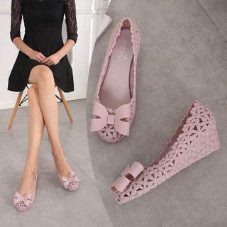 Perforated Bow Wedge Flats