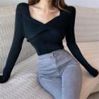 Knotted Ribbed Knit Top