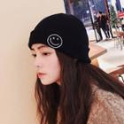 Embroidered Smiley Knit Beanie