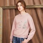 Embroidered Pullover Pink - S