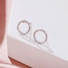 Metal Stud Earring 1 Pair - White - One Size
