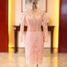 Long-sleeve Lace Sheath Wedding Dress