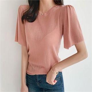 Puff-shoulder Summer Knit Top