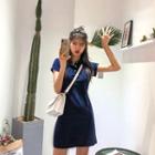 A-line Cotton Mini Polo Dress
