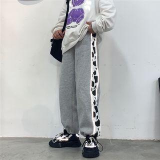 Cow Print Panel Pants