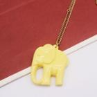 Elephant Resin Pendant Necklace Gold - One Size