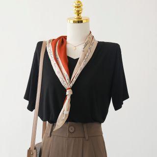 Printed Letter Color-block Scarf