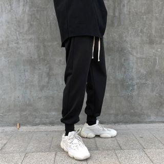 Elastic-waist Fleece-lined Jogger Pants