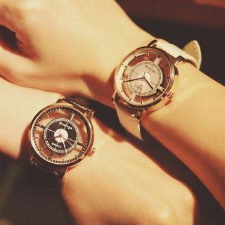 Clear Dial Strap Watch