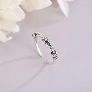 925 Sterling Silver Knot Open Ring Rs513 - Silver - One Size