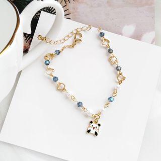 Alloy Panda Faux Crystal Bracelet 1 Pc - Bracelet - Blue & White - One Size