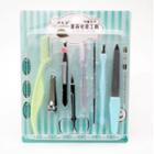 Set Of 8: Manicure Kit Green & Pink & Light Blue - One Size