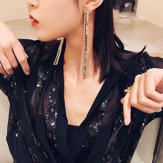 Sequined Bar Drop Earring As Shown In Figure - One Size