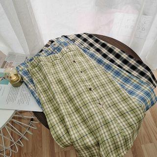 Plaid High-waist Midi Dress