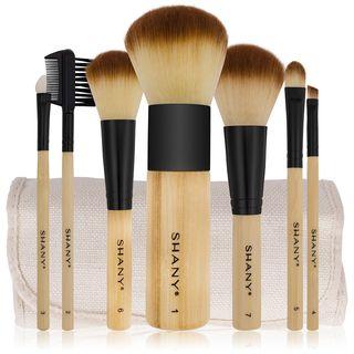 Shany - 7 Pcs Bamboo Brush Set With Cotton Pouch As Figure Shown