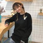 Long-sleeve Duck Embroidery T-shirt