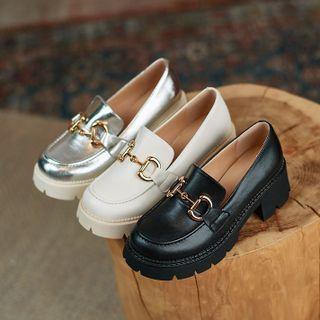 Platform Chunky Heel Snaffle Loafers