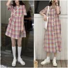 Short-sleeve Midi Shirt Dress / A-line Dress
