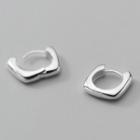 Square Sterling Silver Earring 1 Pair - Silver - One Size