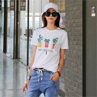 Cactus-printed T-shirt