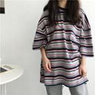 Striped Round-neck Loose-fit T-shirt