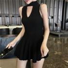 Sleeveless Cut Out Knit Minidress