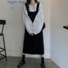 Puff-sleeve Blouse / Overall Dress