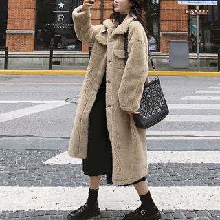 Genuine Shearling Buckled Collar Buttoned Jacket