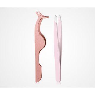 Stainless Steel Eyelash Tweezers / Set