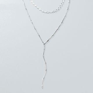925 Sterling Silver Layered Choker Necklace