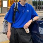 Smiley Face Print Polo Shirt