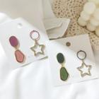 Non-matching Rhinestone Star & Geometric Drop Earring
