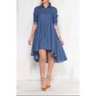 Dip Back Chambray Shirtdress