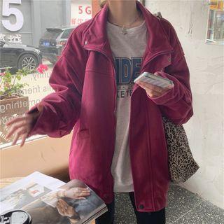 Faux-suede Cargo Padded Jacket