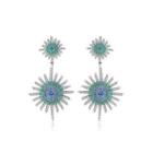 Fashion And Elegant Geometric Firework Earrings With Cubic Zirconia Silver - One Size