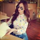 Long-sleeve Lip Print Shirt
