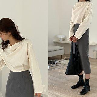 Drape-front Blouse
