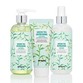 Ipkn - Green Tea Refreshing Body Set: Perfumed Body Shower 290ml + Body Mist 290ml + Hand & Body Cream 50ml 3pcs