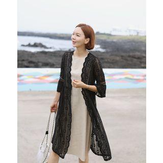 See-through Lace Long Cardigan
