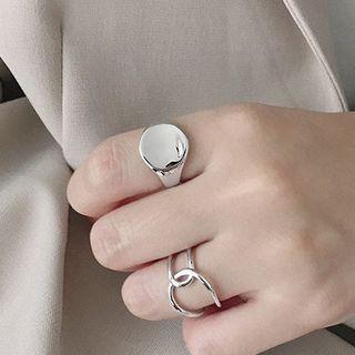 925 Sterling Silver Concave Open Rings