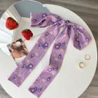 Floral Print Hair Tie Purple - One Size